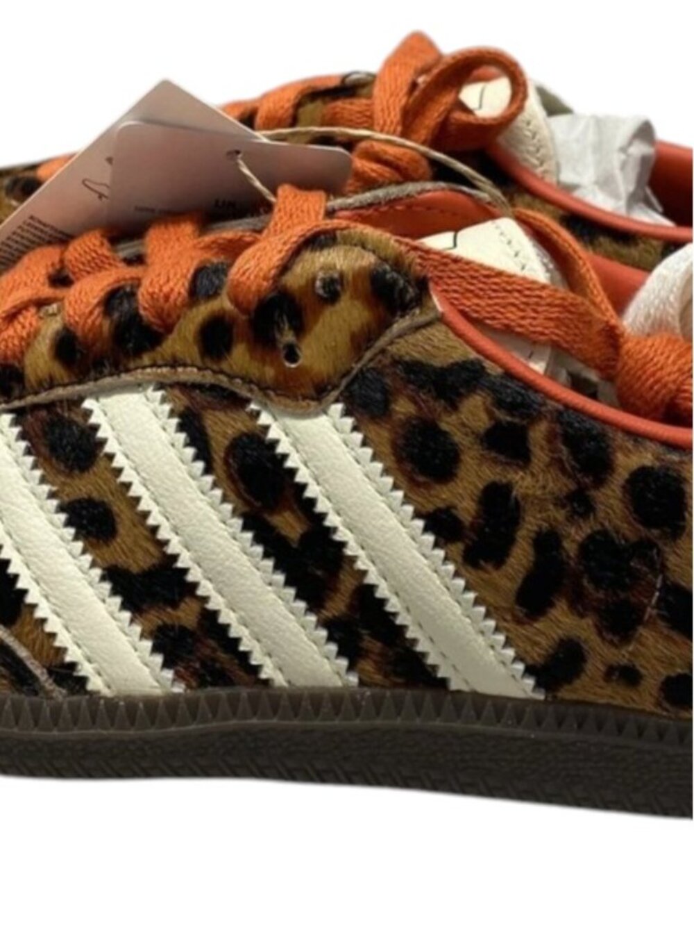 adidas Leopard Print Sneakers with Orange Accents - Picture 2 of 11